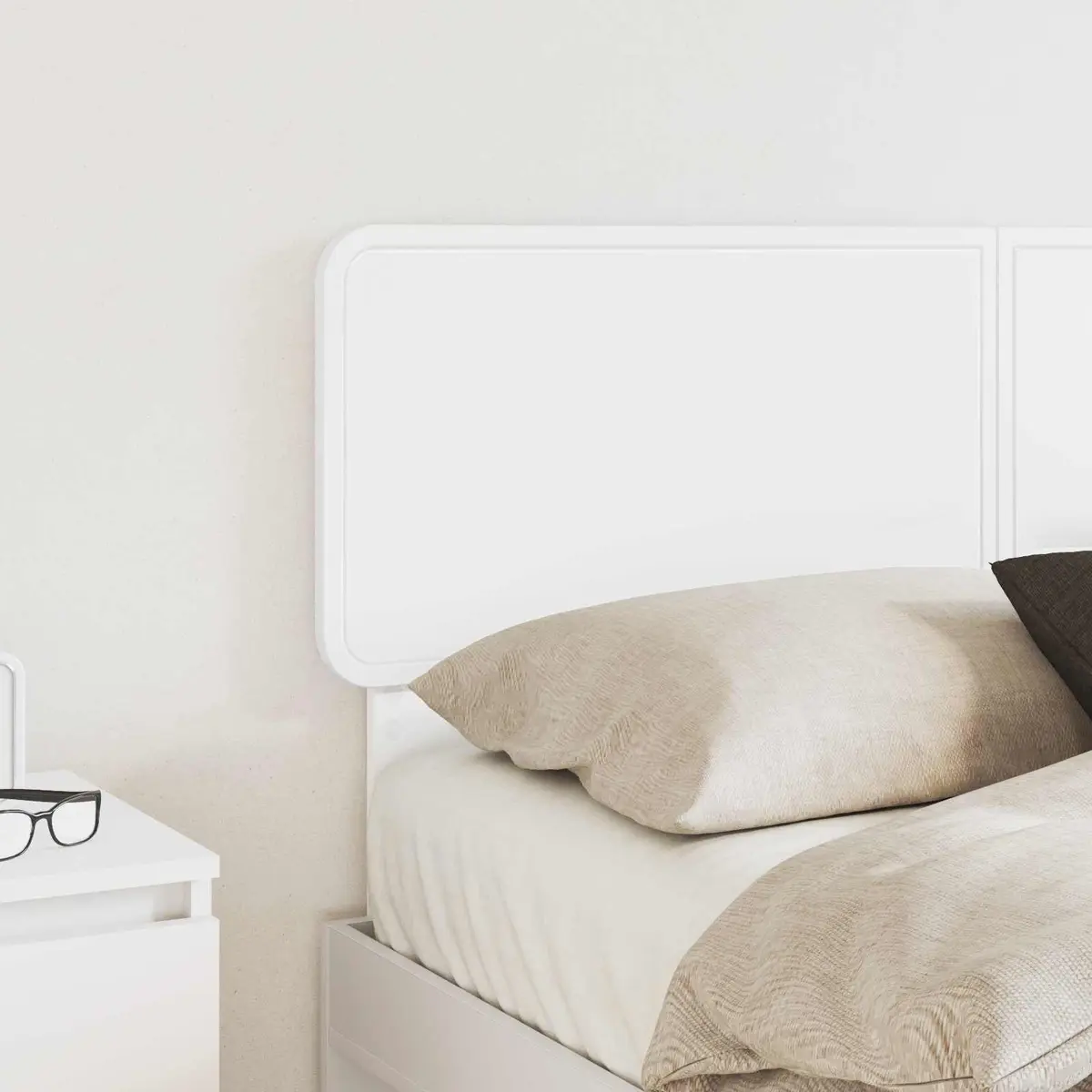 White Engineered Wood Headboard