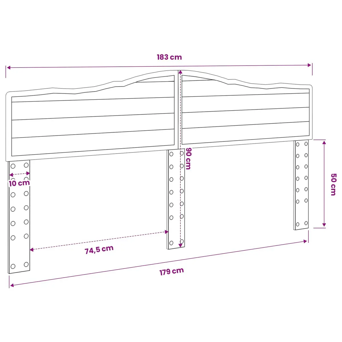 Headboard Modern Minimalist Engineered Wood Brown Rectangular