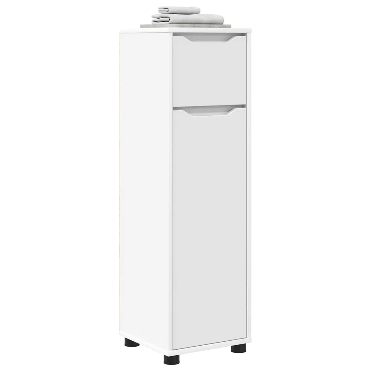 Bathroom Vanity Cabinet White 30.5 x 30 x 101 cm Modern Storage Unit with Adjustable Shelves