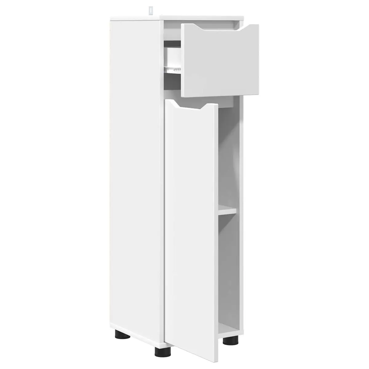 Bathroom Vanity Cabinet White 30.5 x 30 x 101 cm Modern Storage Unit with Adjustable Shelves