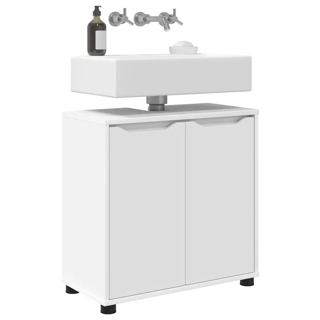 Bathroom Basin Cabinet Modern Engineered Wood White 60cm