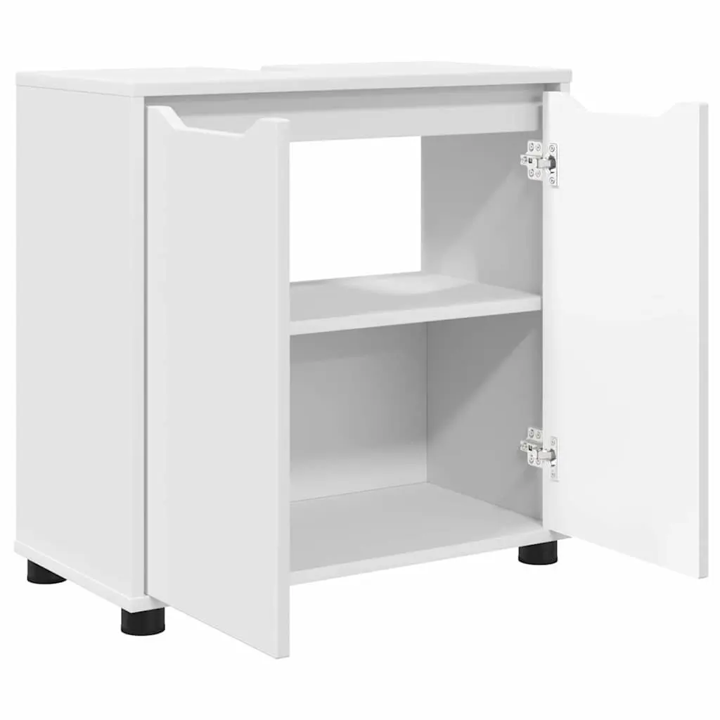 Bathroom Basin Cabinet Modern Engineered Wood White 60cm
