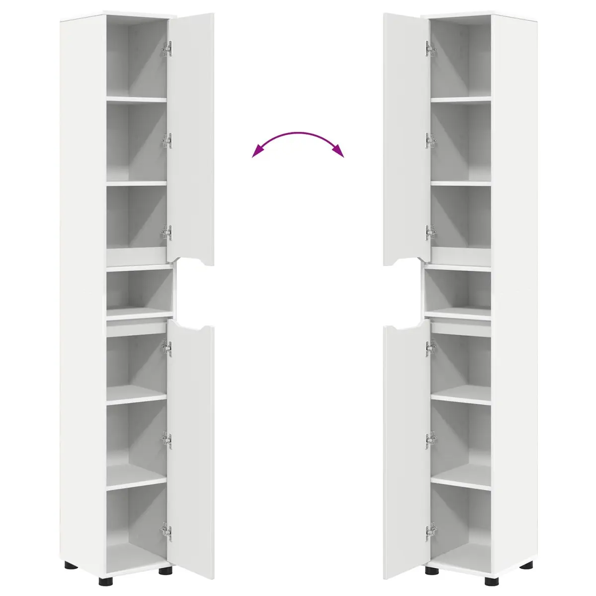 White Bathroom Vanity Cabinet with Easy Storage Access