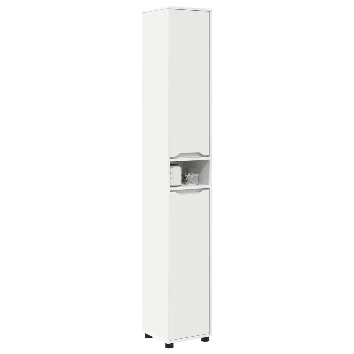 White Bathroom Vanity Cabinet with Easy Storage Access