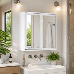 Friendly Bathroom Mirror Cabinet with Storage Spaces