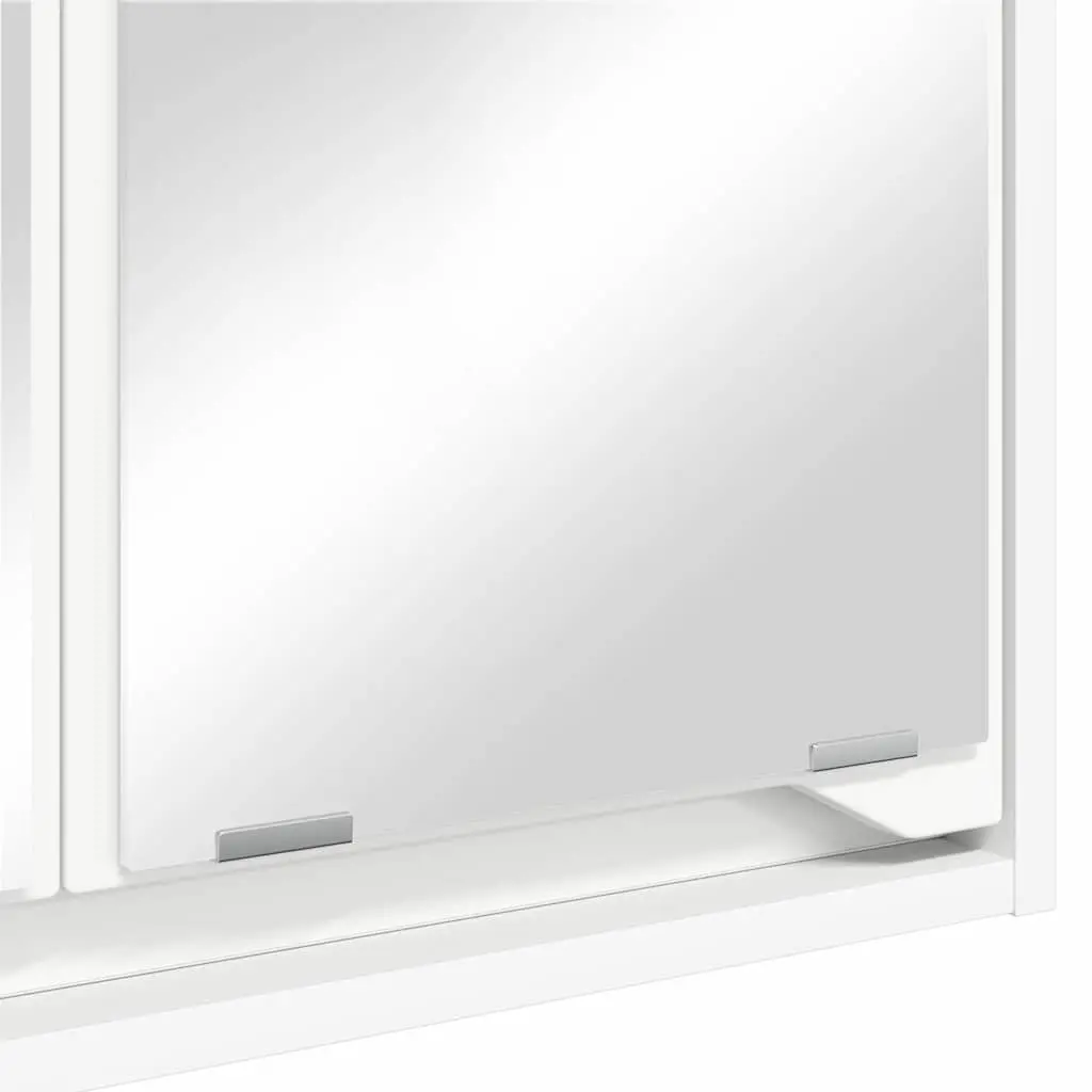 Bathroom Cabinet White Wall-Mounted Mirror Unit Engineered Wood 60x20x60 cm
