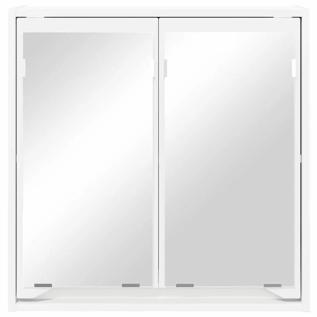 Bathroom Cabinet White Wall-Mounted Mirror Unit Engineered Wood 60x20x60 cm