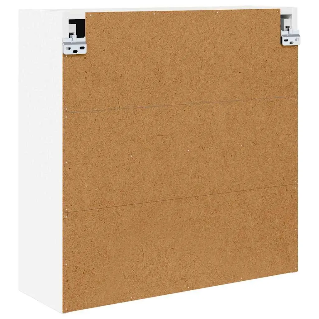 Bathroom Cabinet White Wall-Mounted Mirror Unit Engineered Wood 60x20x60 cm