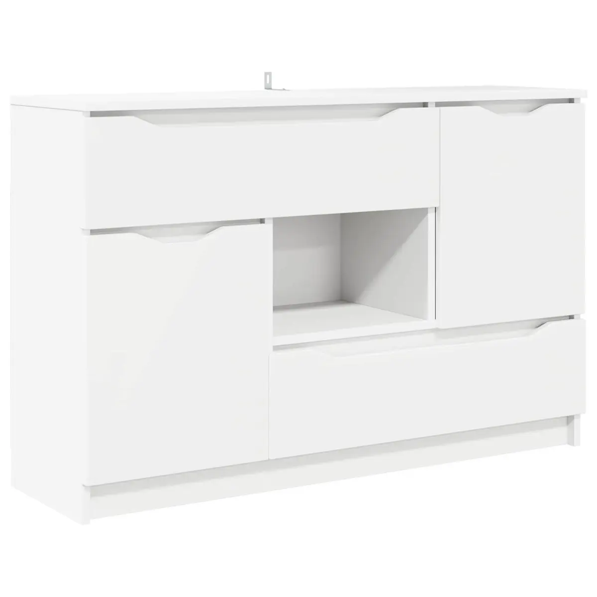 White Sideboard Storage Cabinet Living Room Dining Buffet Modern Rectangular