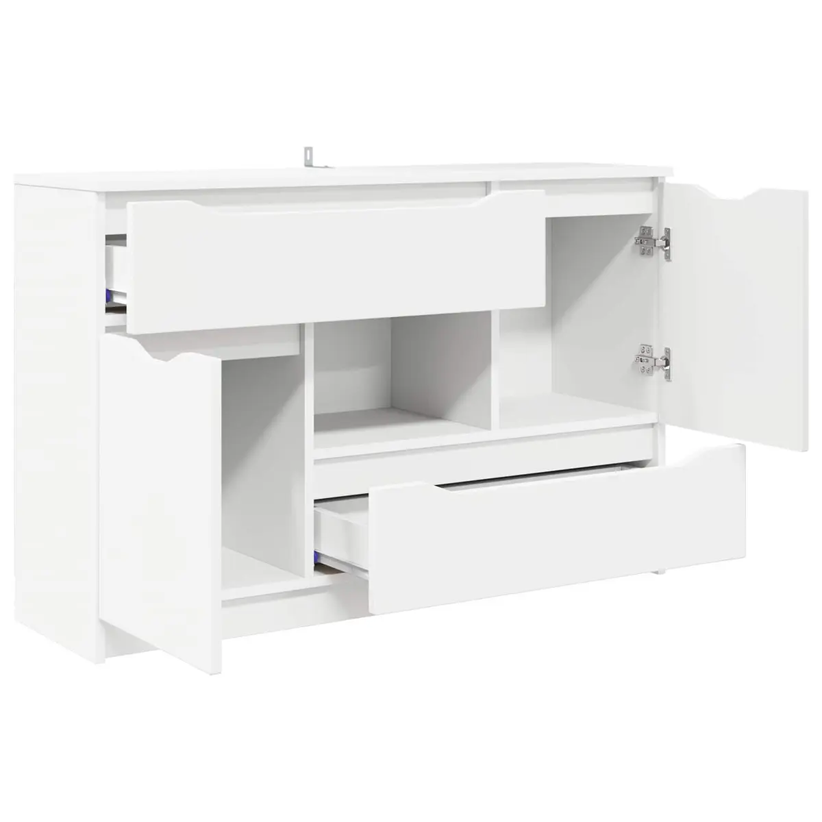 White Sideboard Storage Cabinet Living Room Dining Buffet Modern Rectangular
