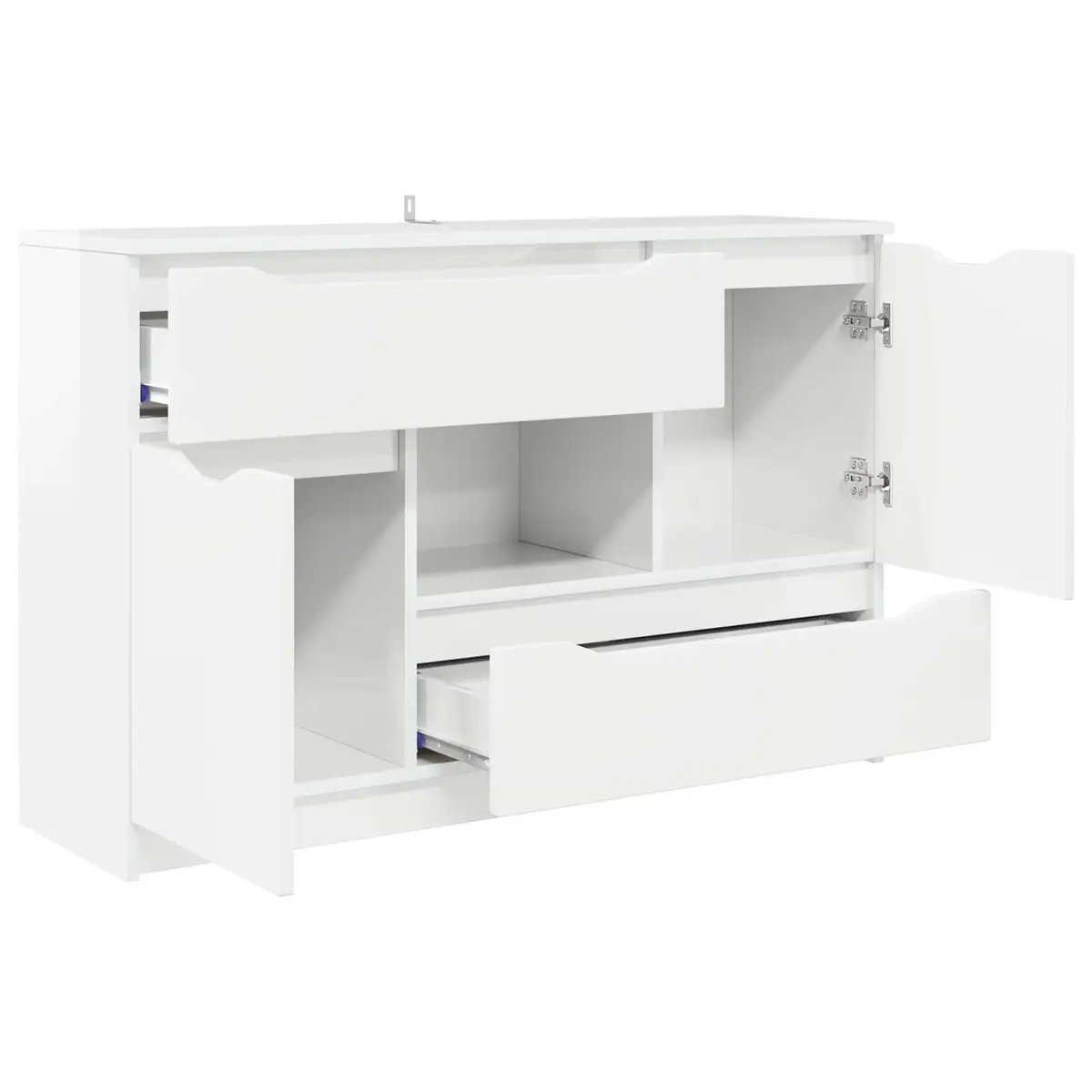Sideboard High Gloss White Modern Storage Cabinet 100W x 30D x 65.6H cm