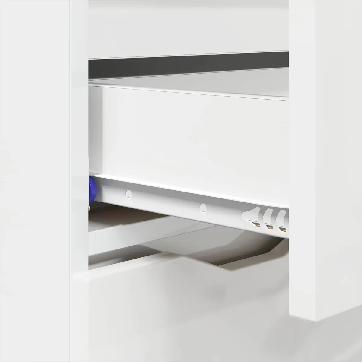 Sideboard High Gloss White Modern Storage Cabinet 100W x 30D x 65.6H cm