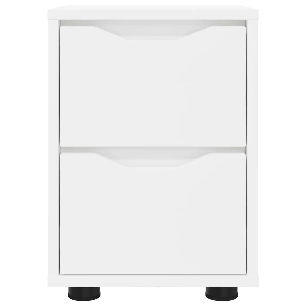 Bedside Table Modern White Engineered Wood Nightstand Bedroom Storage Drawer