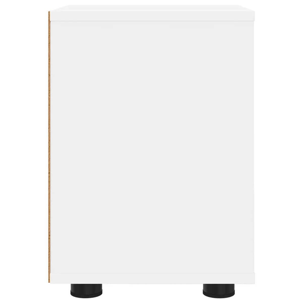 Bedside Table Modern White Engineered Wood Nightstand Bedroom Storage Drawer