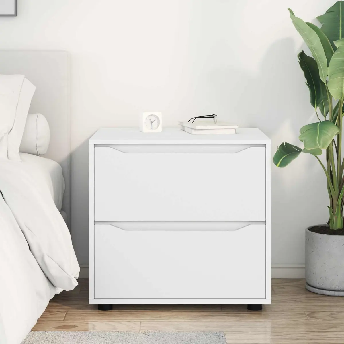 Storage Cabinet White Engineered Wood 60x48x57cm