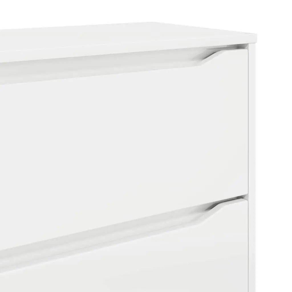 Storage Cabinet High Gloss White Engineered Wood 40 x 48 x 105 cm