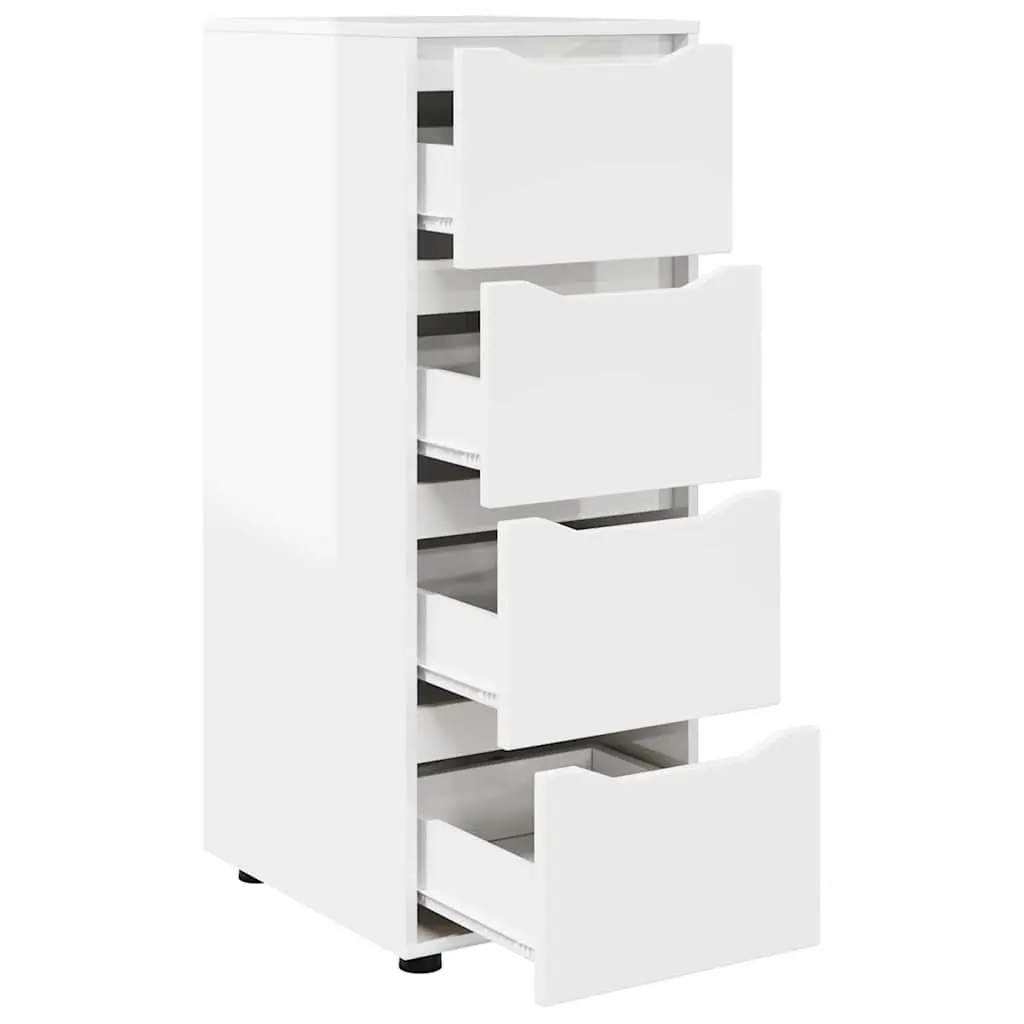 Storage Cabinet High Gloss White Engineered Wood 40 x 48 x 105 cm