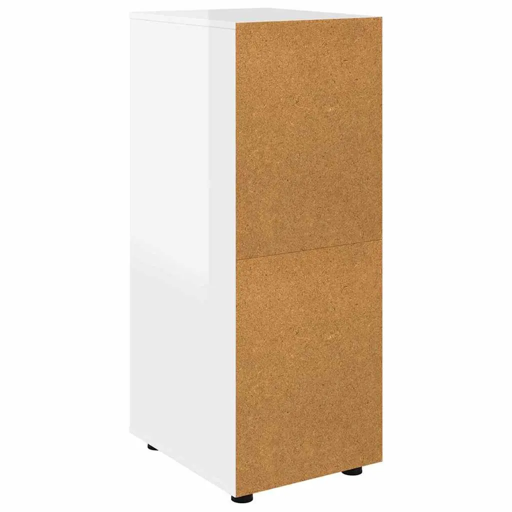 Storage Cabinet High Gloss White Engineered Wood 40 x 48 x 105 cm