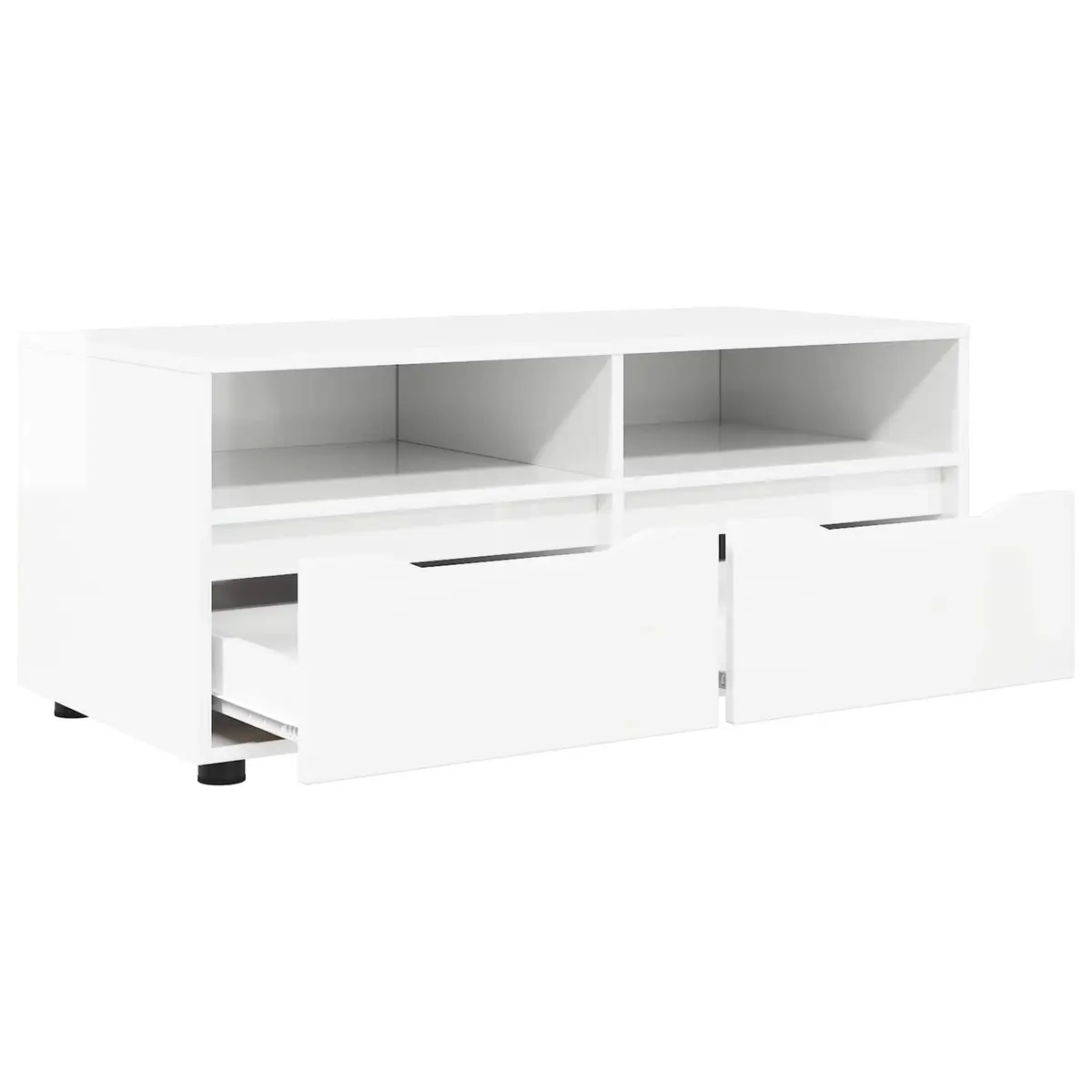 TV Cabinet High Gloss White Modern Engineered Wood 100 x 48 x 43 cm