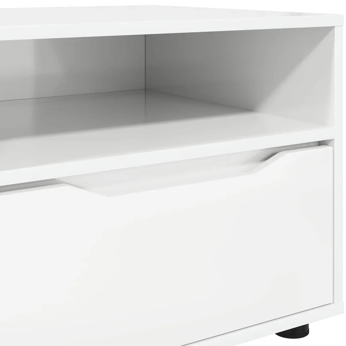TV Cabinet High Gloss White Modern Engineered Wood 100 x 48 x 43 cm