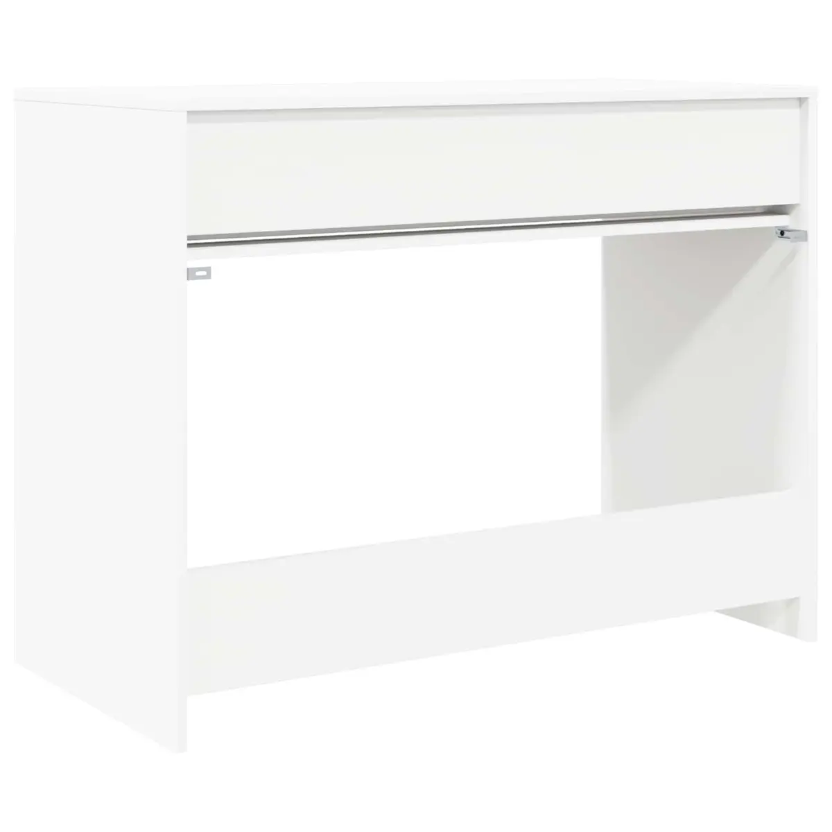 White Engineered Wood Desk with Drawer Rectangular Office Study Computer