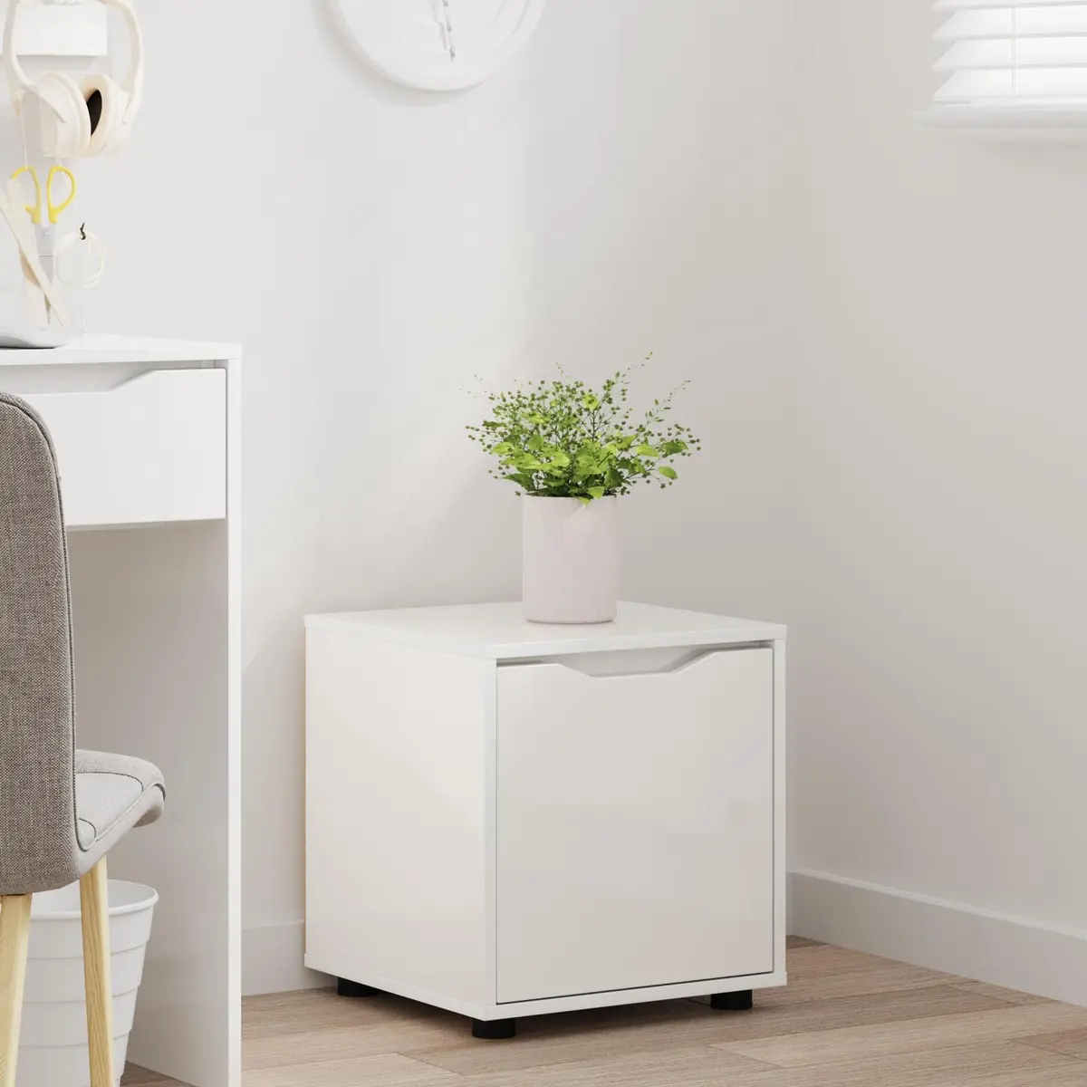 Bathroom Cabinet Minimalist High Gloss White 40.5 x 40 x 44 cm