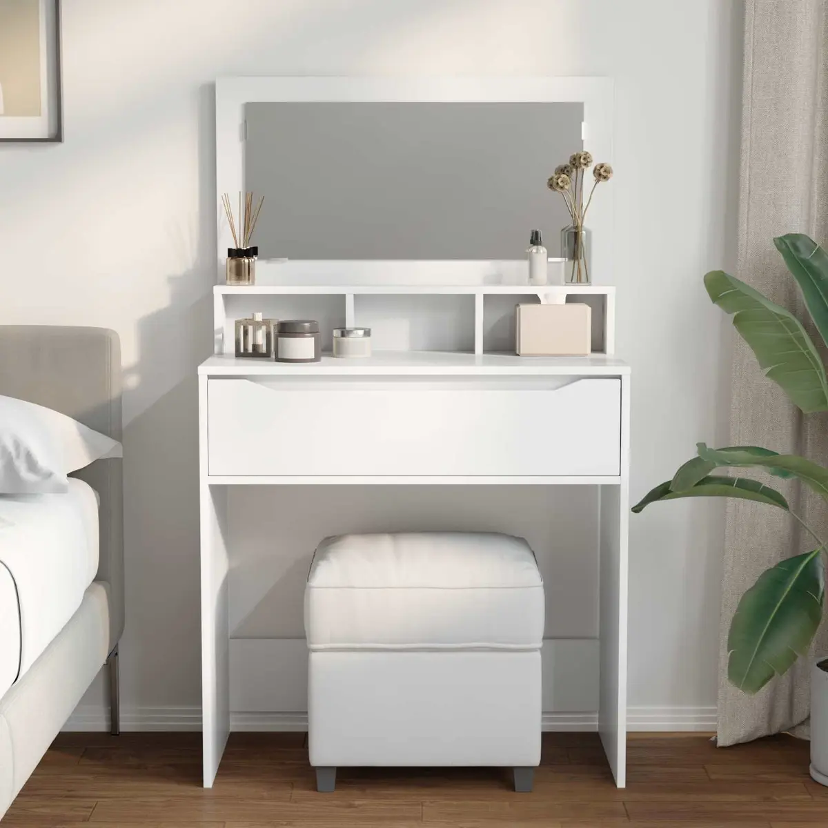 Dressing Table Modern White Vanity Unit 80cm