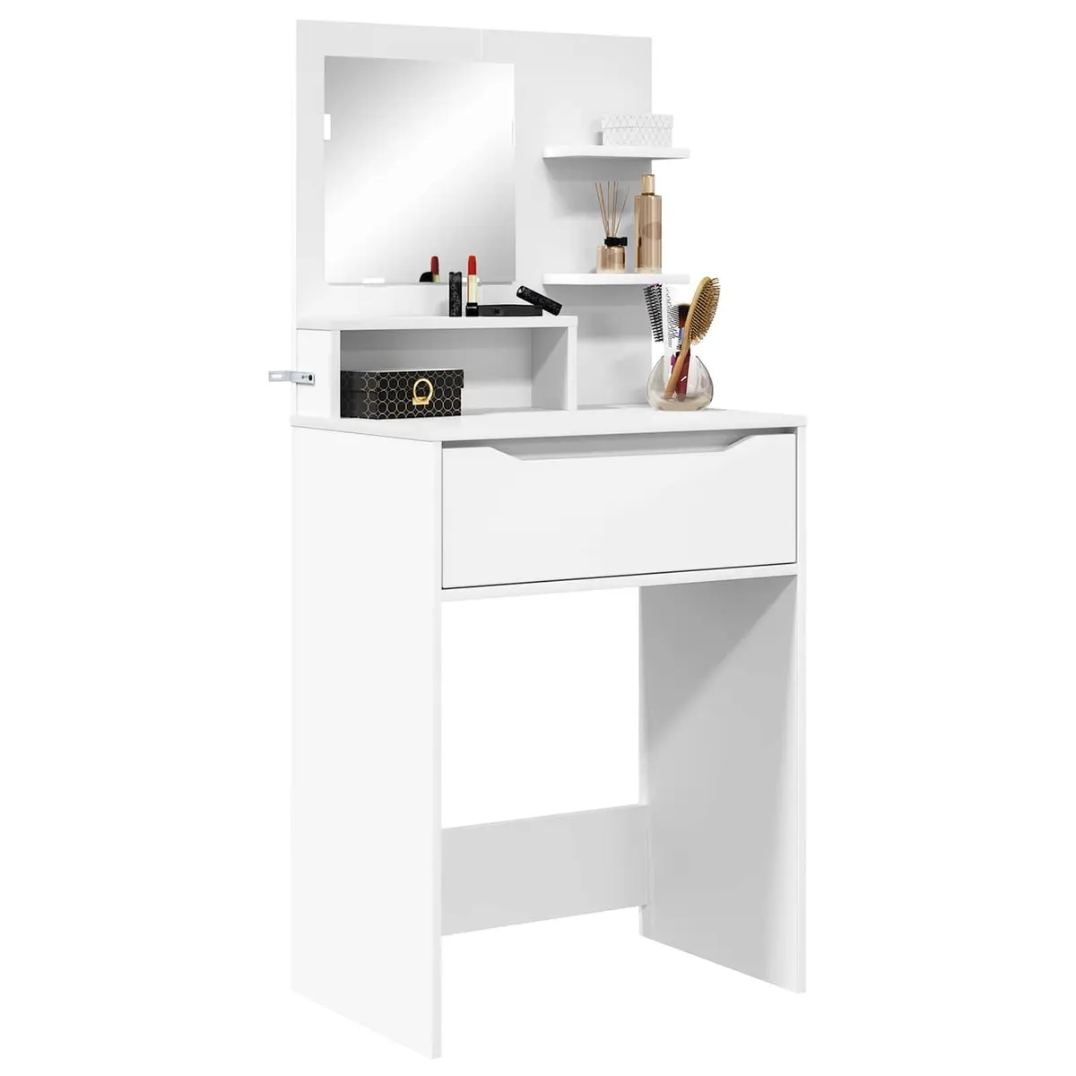 Dressing Table Modern White Engineered Wood 80 x 39.6 x 135 cm