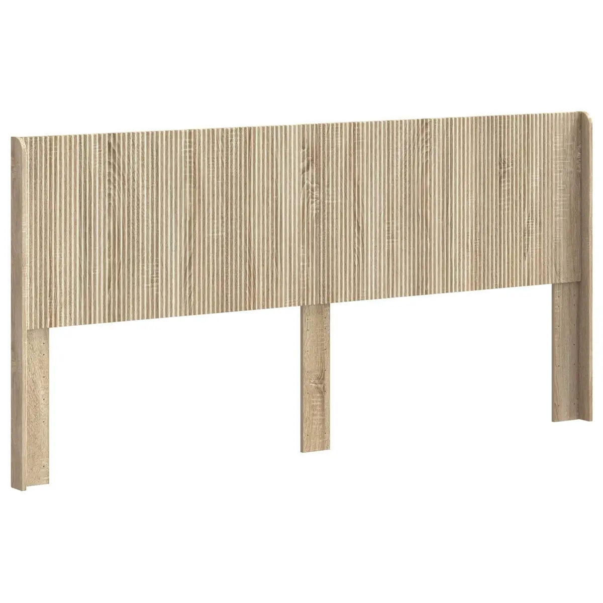 Headboard Engineered Wood Vertical Slat Design Bedroom Furniture Brown