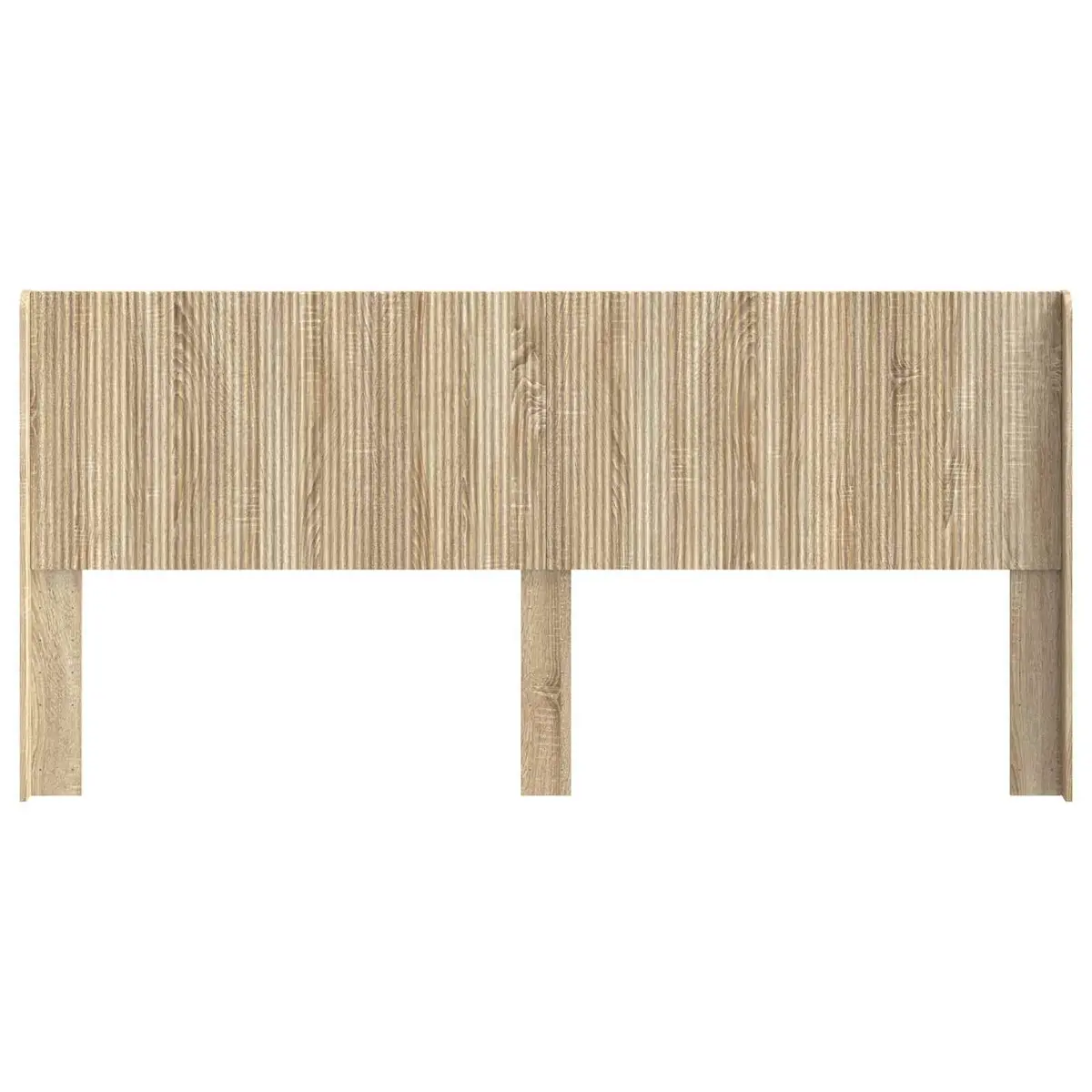 Headboard Engineered Wood Vertical Slat Design Bedroom Furniture Brown