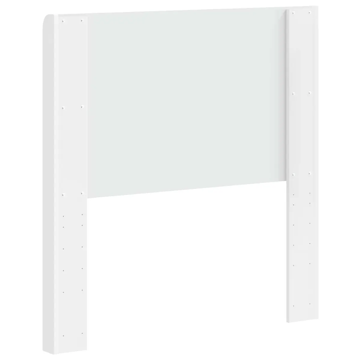White Engineered Wood Headboard Vertical Slat Design Bedroom Furniture Bed Mount