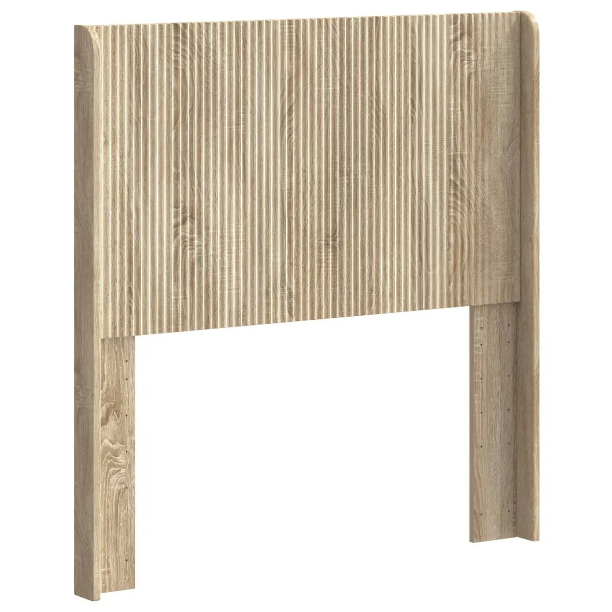 Brown Headboard Bedroom Furniture Engineered Wood Vertical Slat Design Bed Mount
