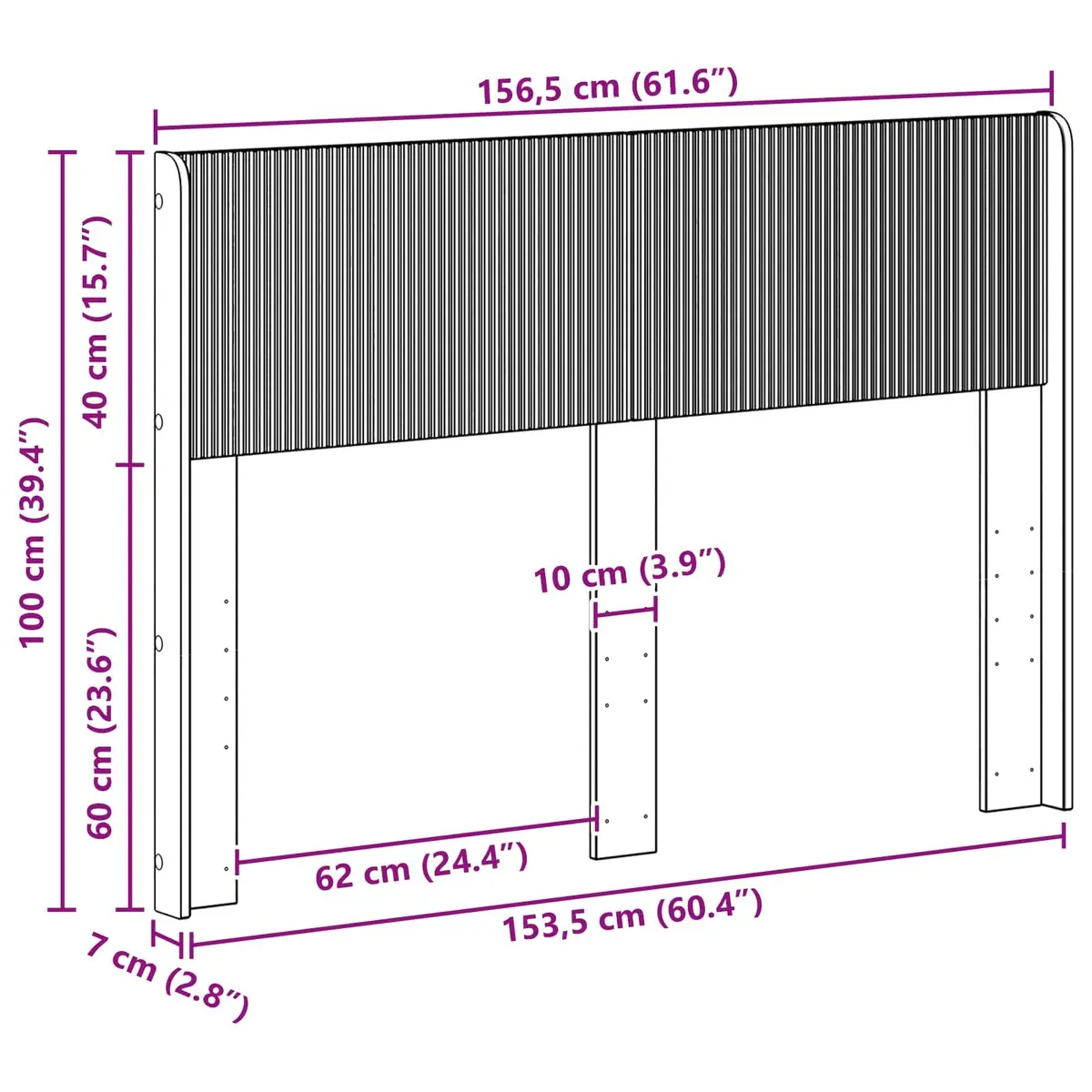 White Headboard with Vertical Slats