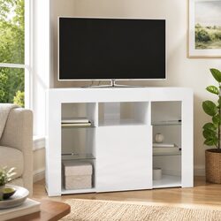 Friendly Corner LED TV Cabinet with Ambiance and Storage