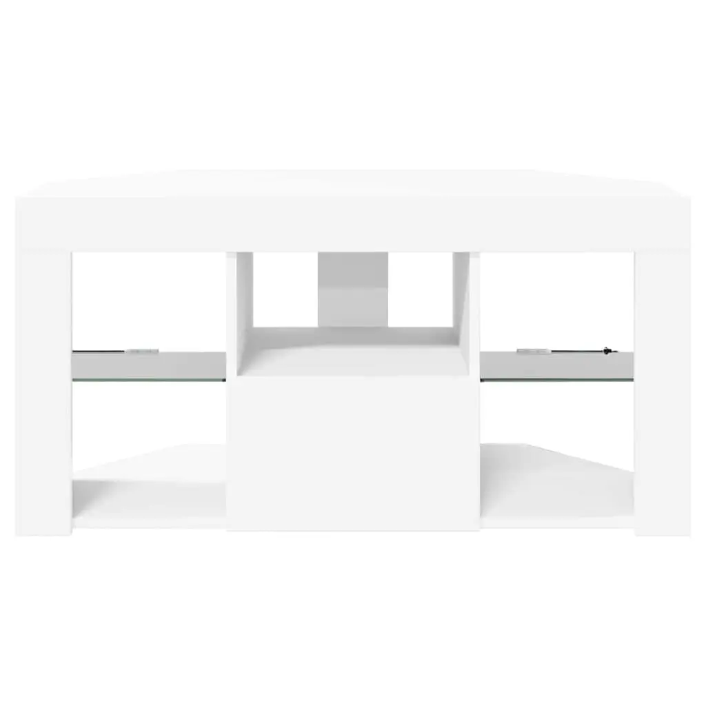 Corner LED TV Cabinet White Modern Living Room Storage Unit Wall Mounted