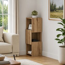 Friendly Corner Cabinet Storage 25.5x25x80cm in Brown