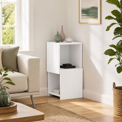 Corner Storage Cabinet 30.5x30x65cm Modern Living Room Shelving Unit