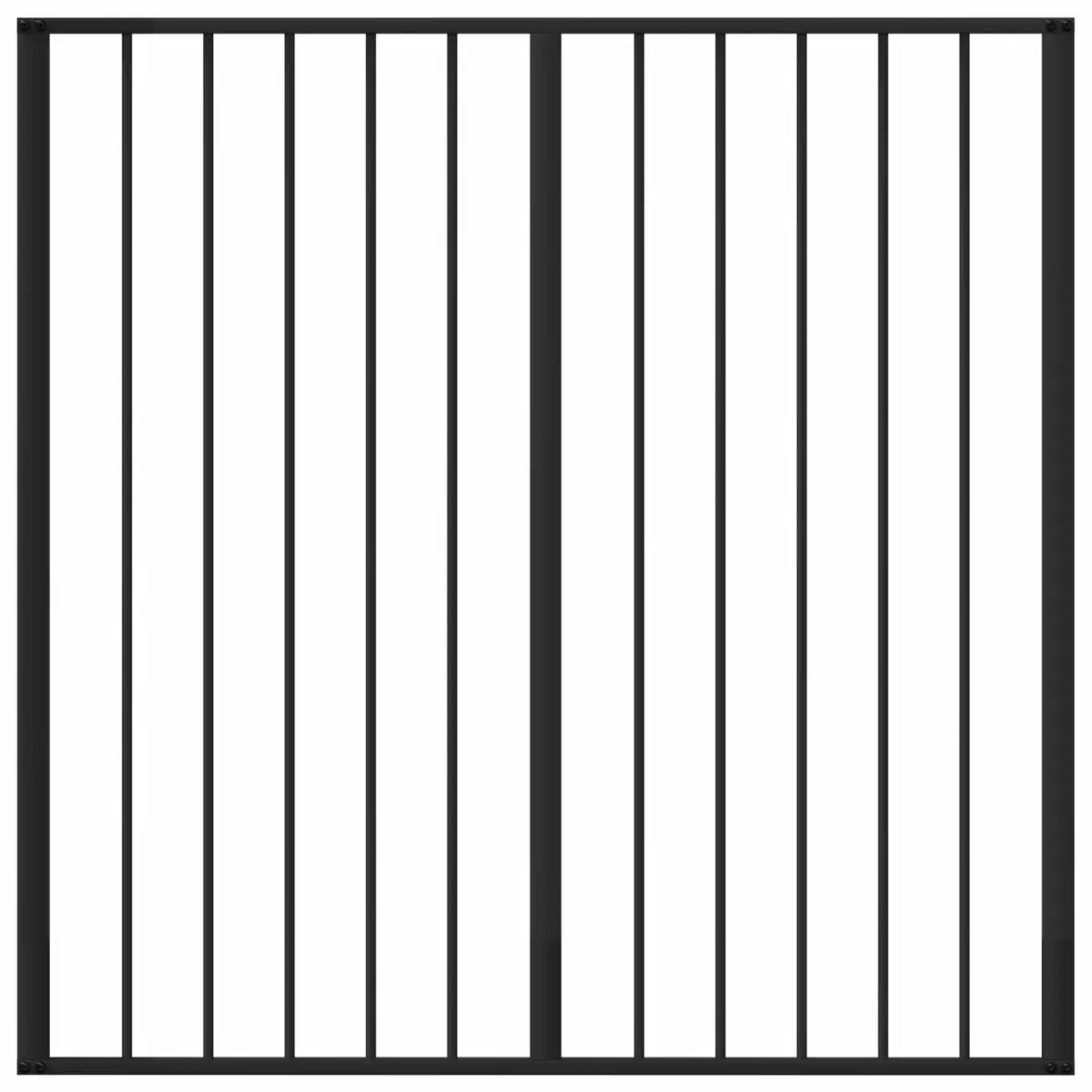 Dog Gate 4 Piece Black Galvanised Steel Pet Fence Panel 100 x 100 cm Puppy Barrier