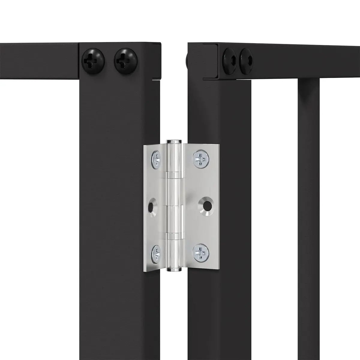 Dog Gate 4 Piece Black Galvanised Steel Pet Fence Panel 100 x 100 cm Puppy Barrier