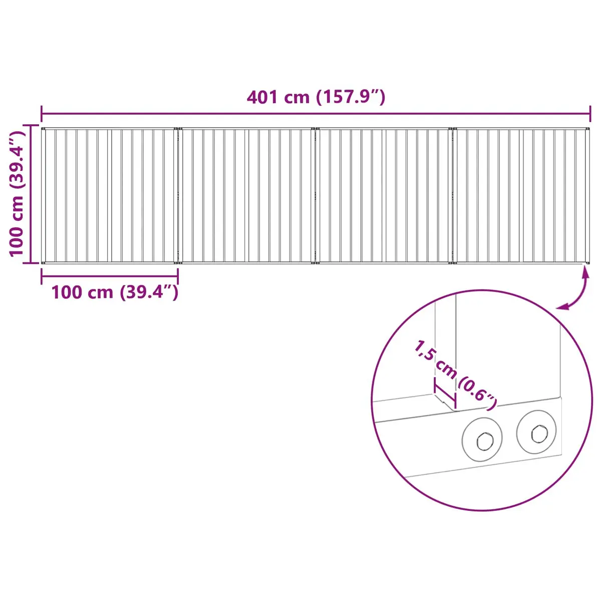 Dog Gate 4 Piece Black Galvanised Steel Pet Fence Panel 100 x 100 cm Puppy Barrier