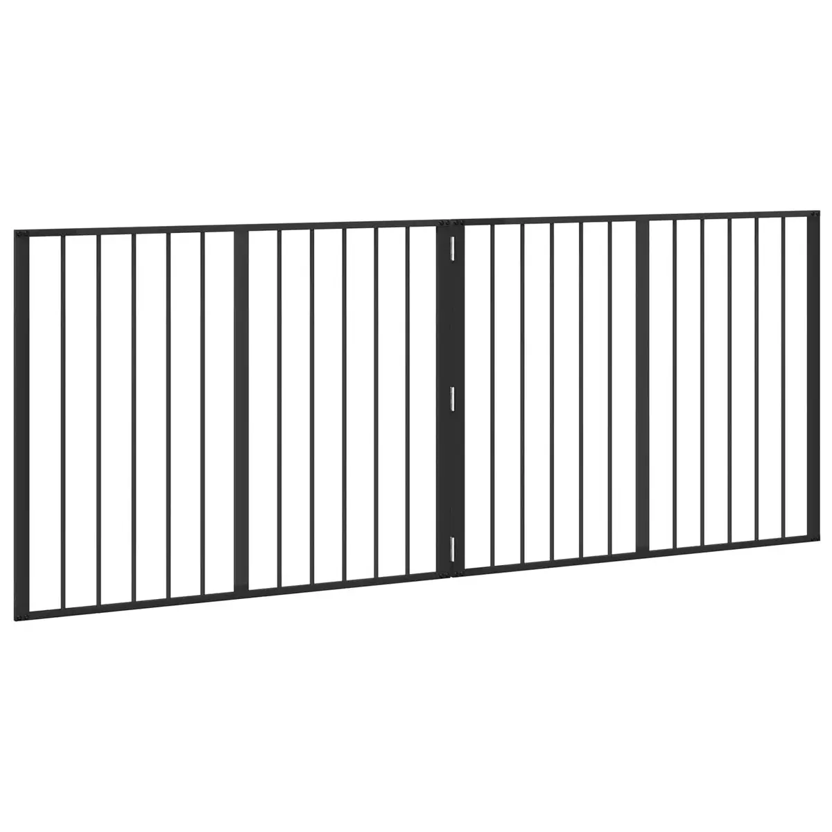 Dog Gate Foldable Black 100 x 80 cm Metal Pen Indoor Enclosure Barrier 2 Piece