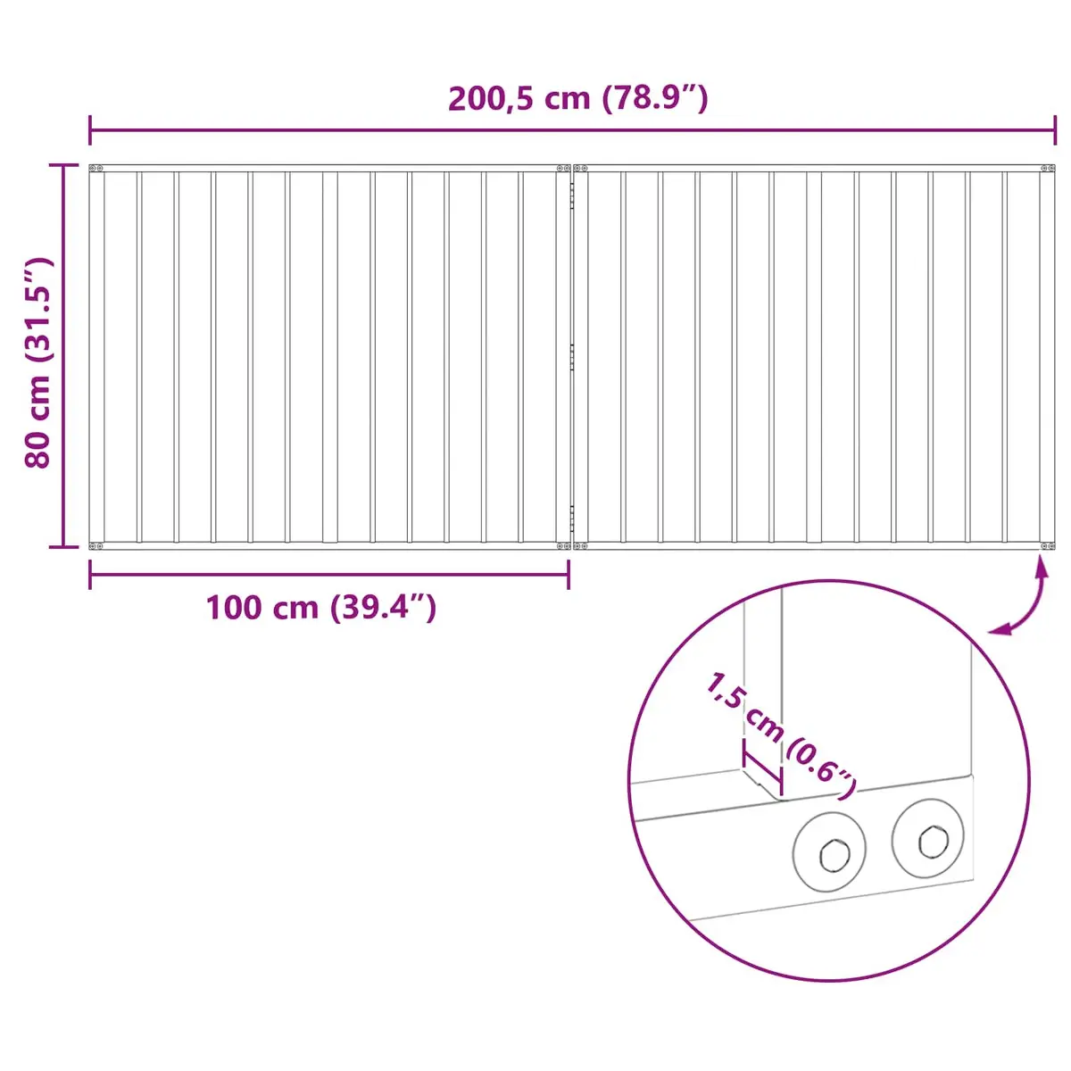 Dog Gate Foldable Black 100 x 80 cm Metal Pen Indoor Enclosure Barrier 2 Piece