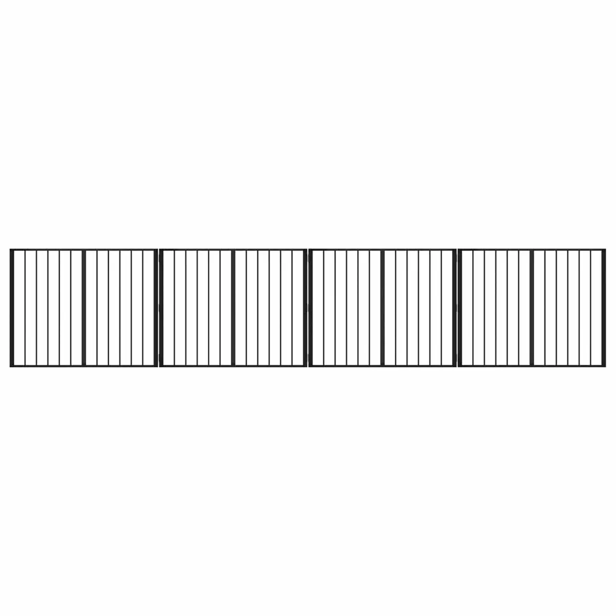Dog Gate Foldable Black 100 x 80 cm Metal Enclosure Pen 4 Pieces