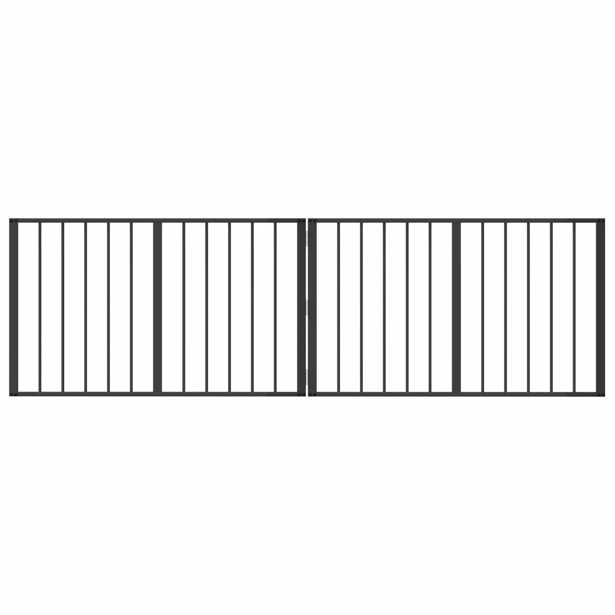 Dog Gate 2 Pieces Black 100 x 60 cm Metal Enclosure Foldable Pet Pen Indoor
