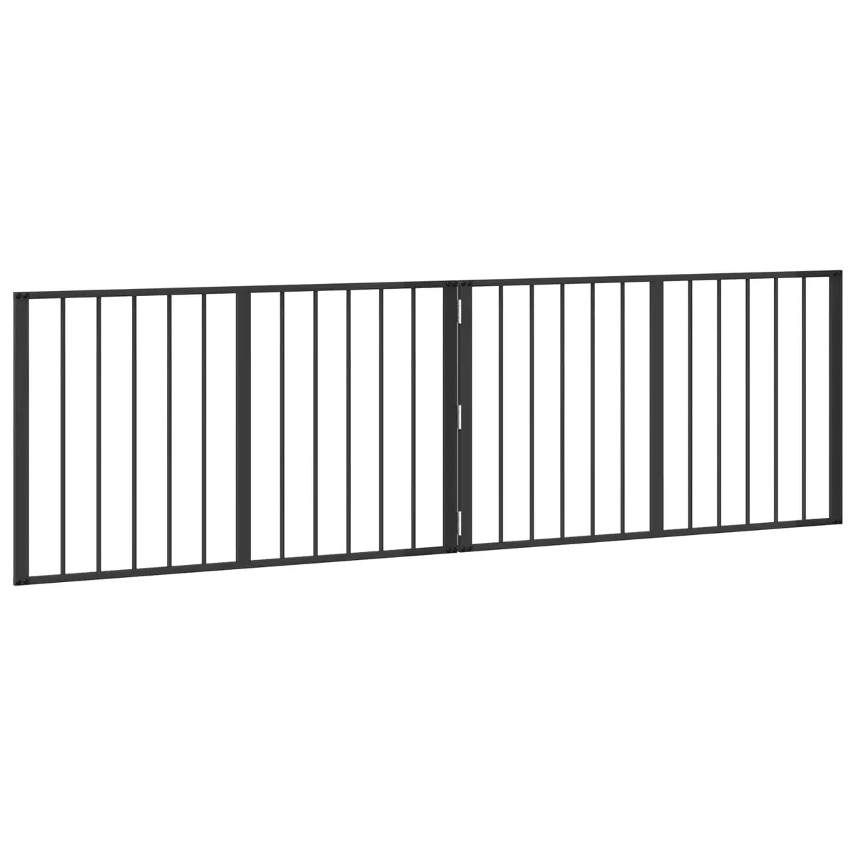 Dog Gate 2 Pieces Black 100 x 60 cm Metal Enclosure Foldable Pet Pen Indoor