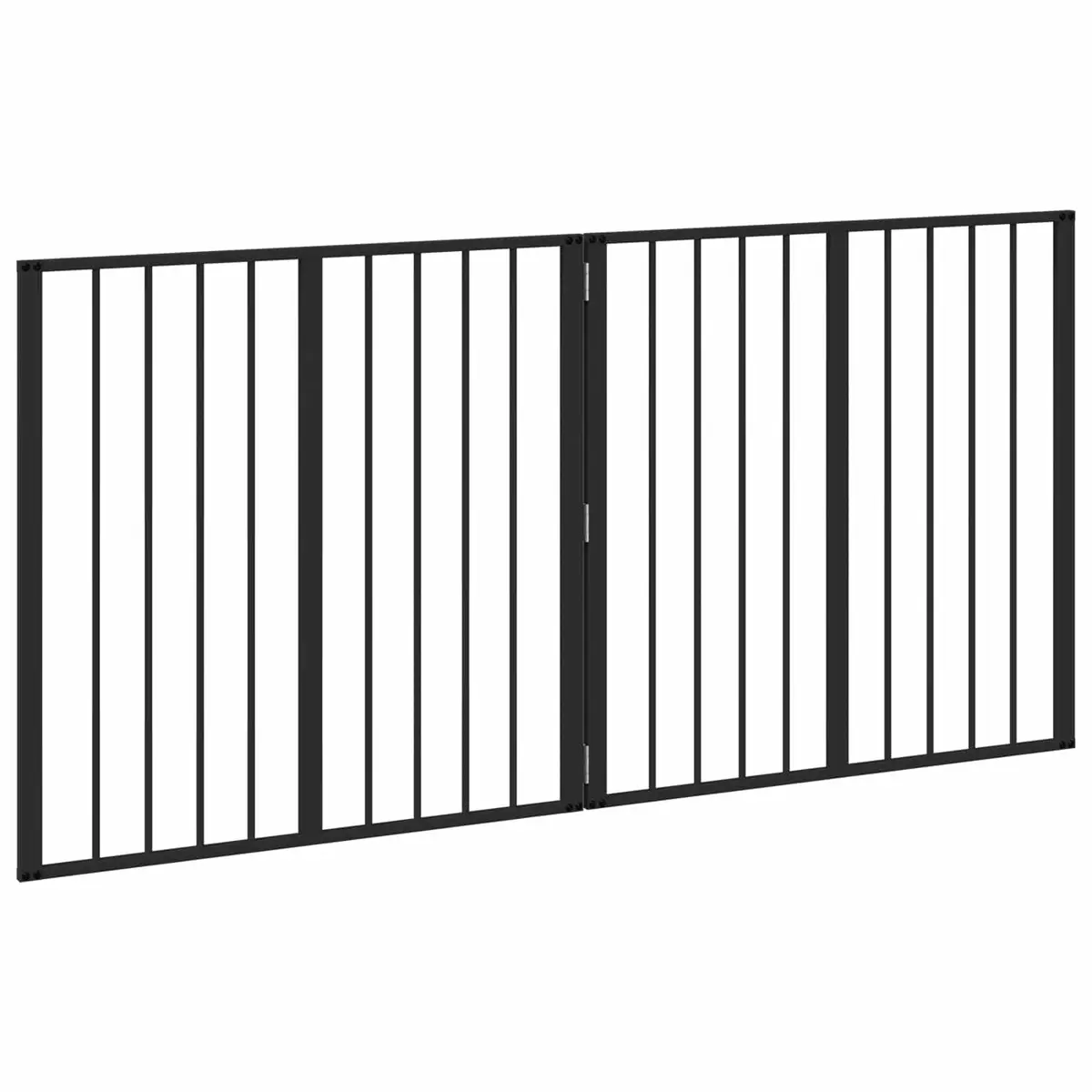 Dog Gate Foldable Black 80 x 80 cm 2 Piece Pet Enclosure Playpen Indoor Safety