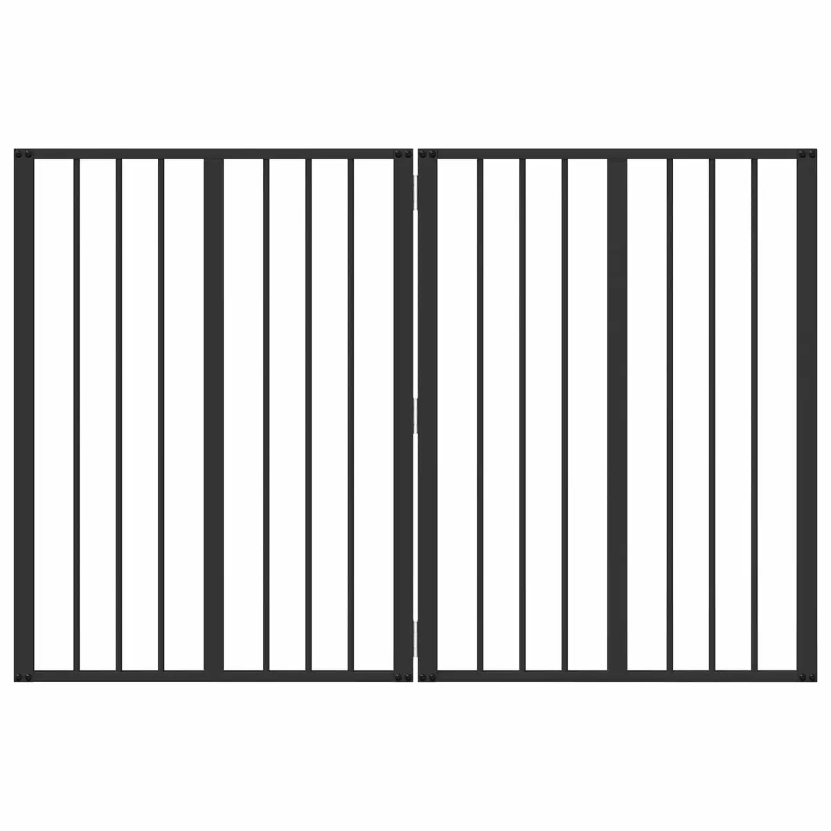 Dog Gate Foldable Adjustable Black 60 x 80 cm 2 Piece Pet Enclosure Indoor Pen