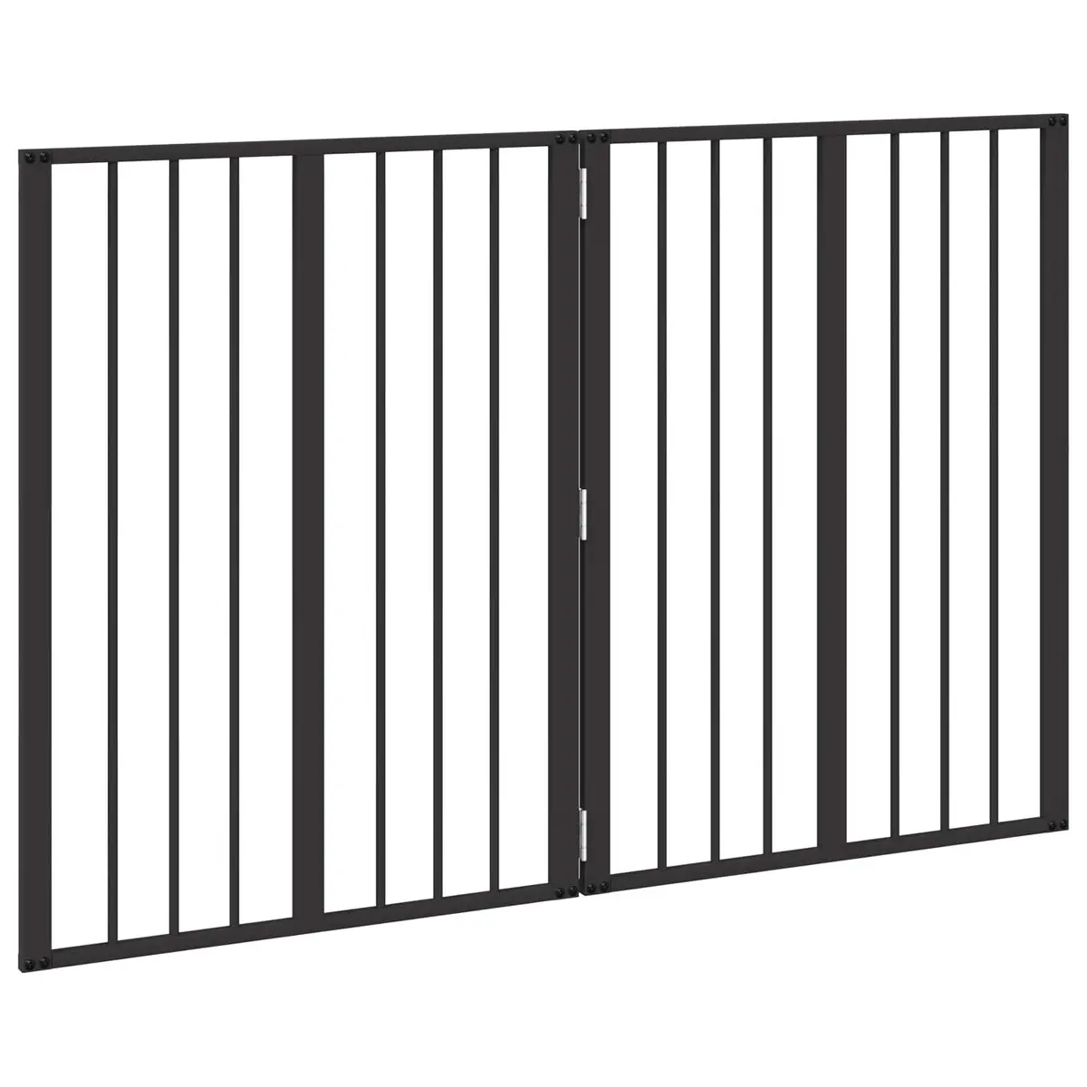 Dog Gate Foldable Adjustable Black 60 x 80 cm 2 Piece Pet Enclosure Indoor Pen