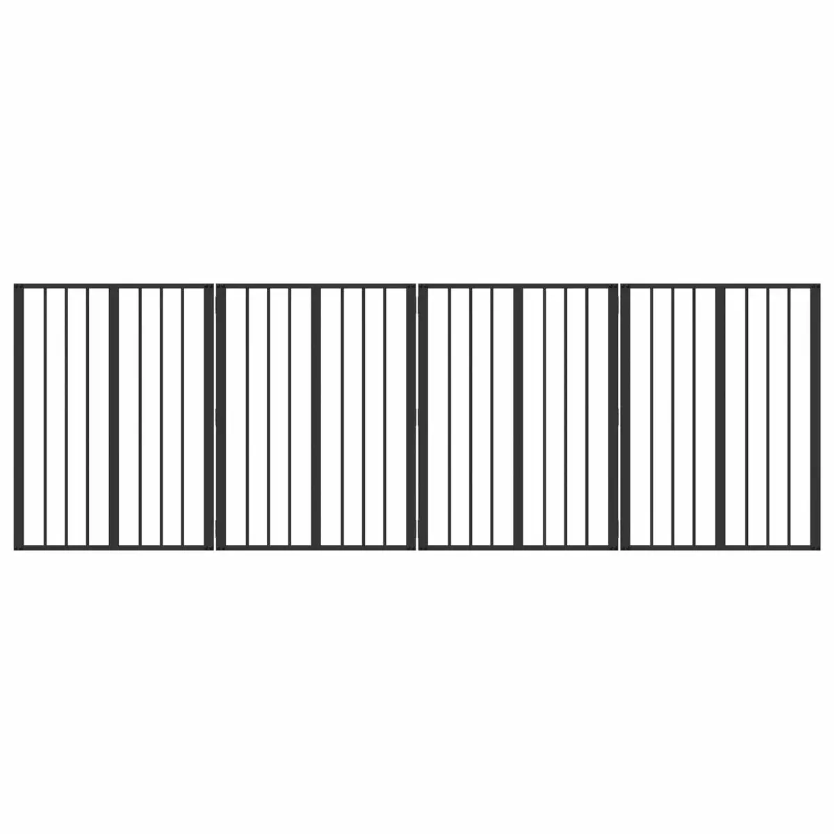 Dog Gate 4 pcs Black 60 x 80 cm Galvanised Steel Pet Fence Puppy Playpen Barrier