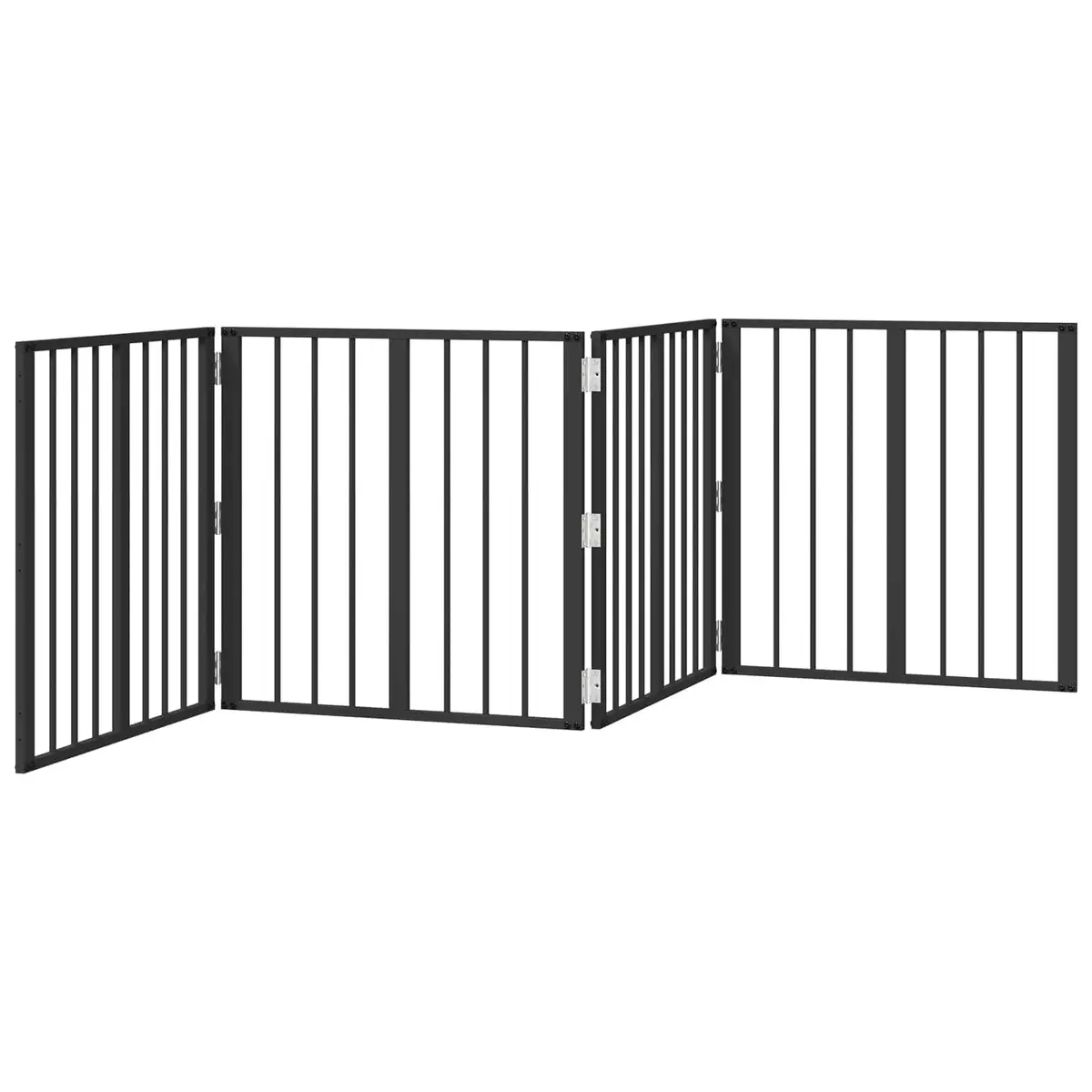 Dog Gate Foldable 4 Piece Black 60 x 60 cm Pet Enclosure Indoor Playpen